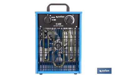 Cofan – Calefactor Industrial Trifásico 5000W | Enchufe 5 Pines | Protección IP24 | Termostato y Ventilador